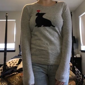 Terrier and heart motif sweater